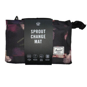 Herschel Supply Company Sprout Change Mat Black Watercolor Floral Design
